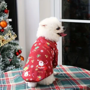 Christmas Pullover Dog Sweater Warm Holiday Outfit