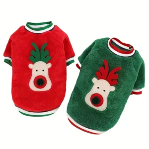 Green Christmas Pullover Dog Sweater Warm Outfit