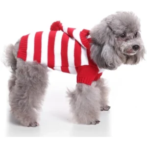 Striped Pullover Dog Sweater Holiday Outfit