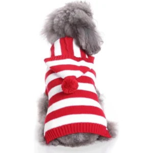 Striped Pullover Dog Sweater Holiday Outfit