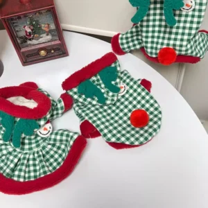 Elk Christmas Pullover Dog Costume Warm Winter Outfit