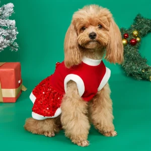 Christmas Pullover Dog Dress Warm Holiday Outfit