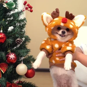 Elk Pullover Dog Costume Warm Winter Outfit