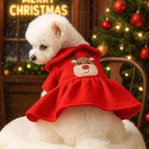 Christmas Elk Couple Dog Outfit Pullover Costume