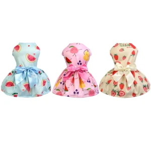 Fruit Print Bow Dog Dress