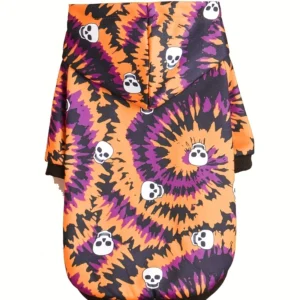 Halloween Pumpkin Skull Hooded Pet Pullover