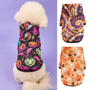 Halloween Pumpkin Skull Hooded Pet Pullover