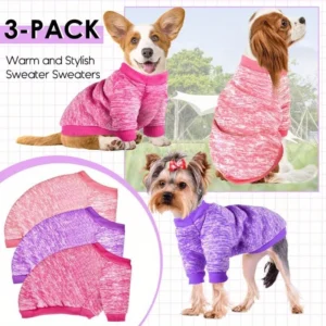 3-Piece Cotton Knit Dog Sweater Set