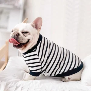 Black Striped Sleeveless Dog Sweater