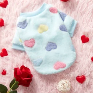Heart Print Fleece Dog Vest for Autumn Winter