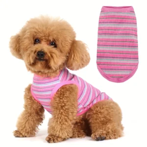 Striped Ribbed Dog Tank Vest for All Seasons