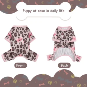 Soft Stretch Bowknot Dog Onesie Pajamas