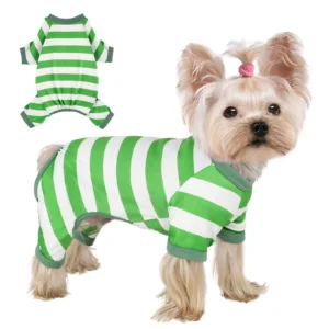 Soft Striped Dog Onesie Pajamas