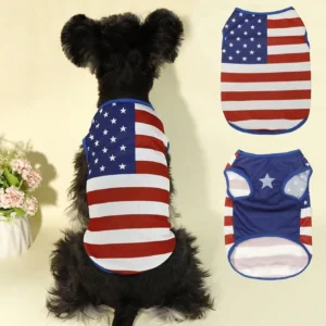 Breathable Dog Flag Print Tank Top for Summer Wear