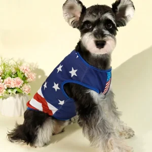 Breathable Dog Flag Print Tank Top for Summer Wear
