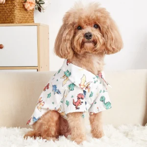 Cartoon Dinosaur Short Sleeve Dog Shirt